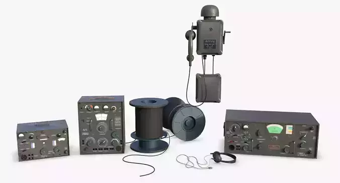 German bunker telecommunication WWII 3D Model Collection