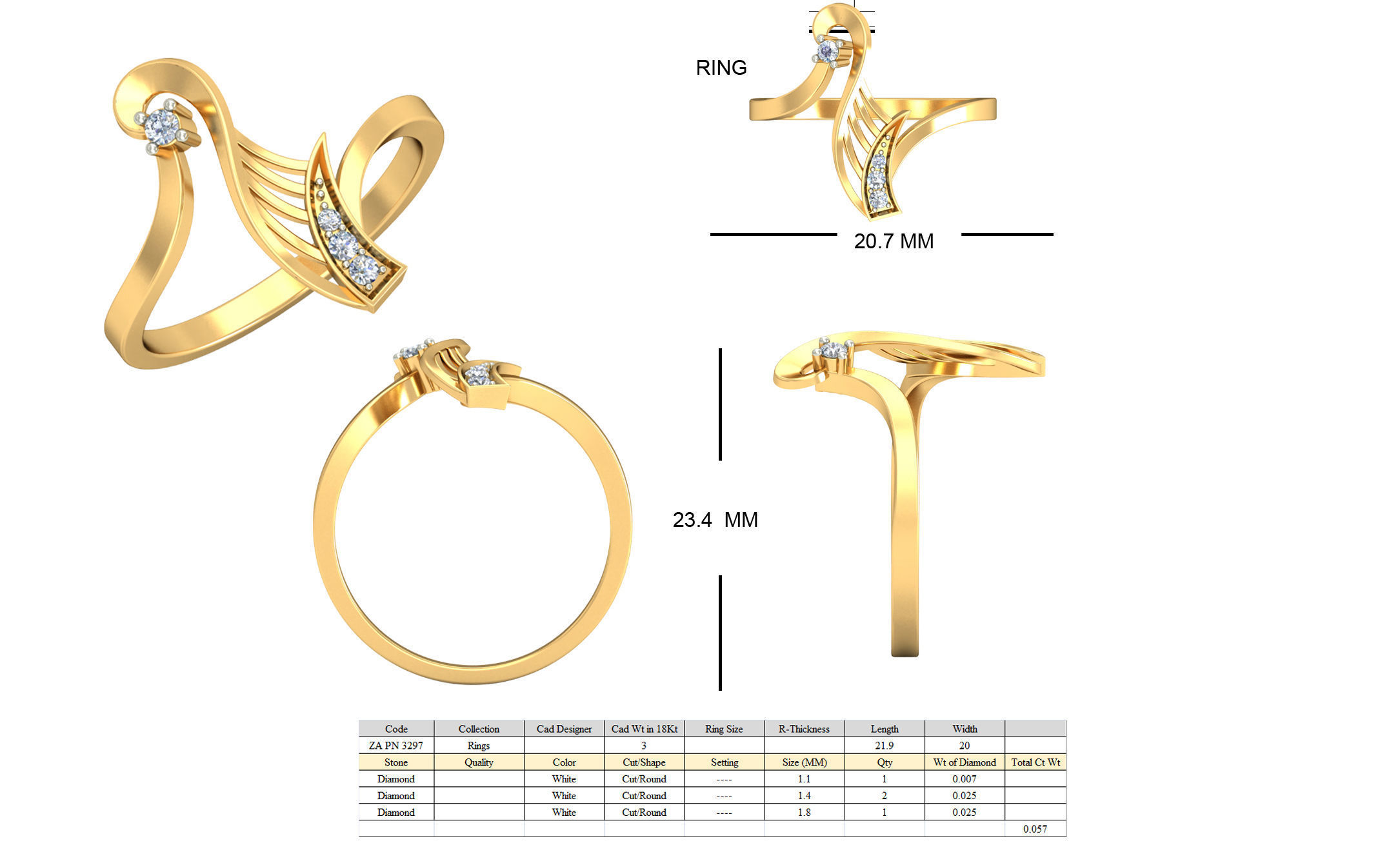 Women ring earrings pendant 3dm stl render detail 3D print model 3D print model_16