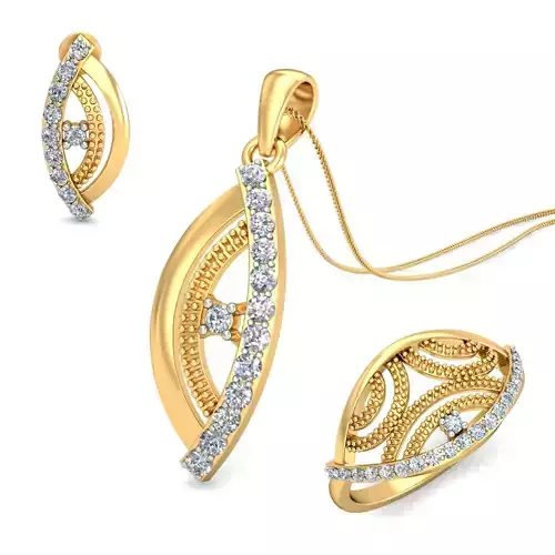 Women ring earrings pendant 3dm stl render detail 3D print model