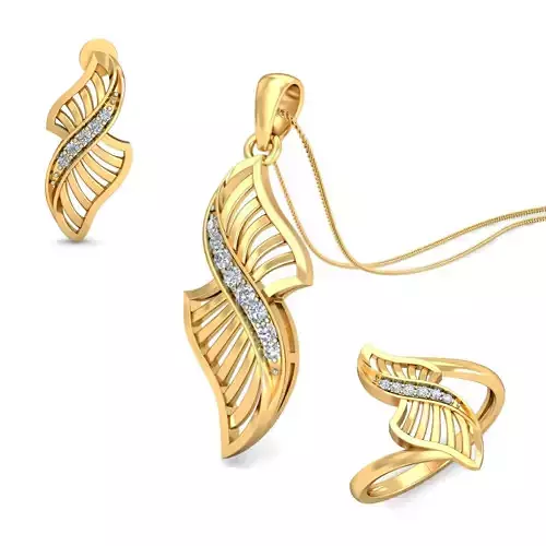 Women ring earrings pendant 3dm stl render detail 3D print model