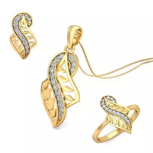 Women ring earrings pendant 3dm stl render detail 3D print model