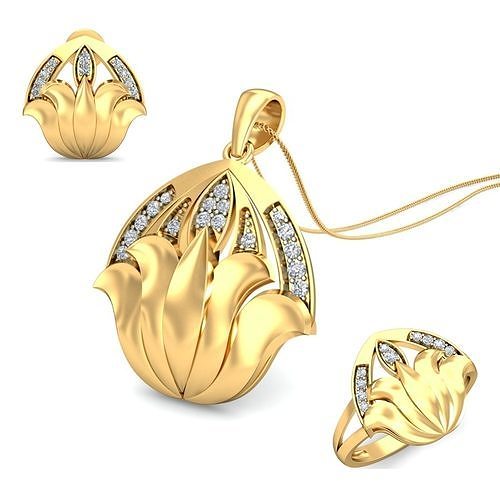 Women ring earrings pendant 3dm stl render detail 3D print model 3D print model
