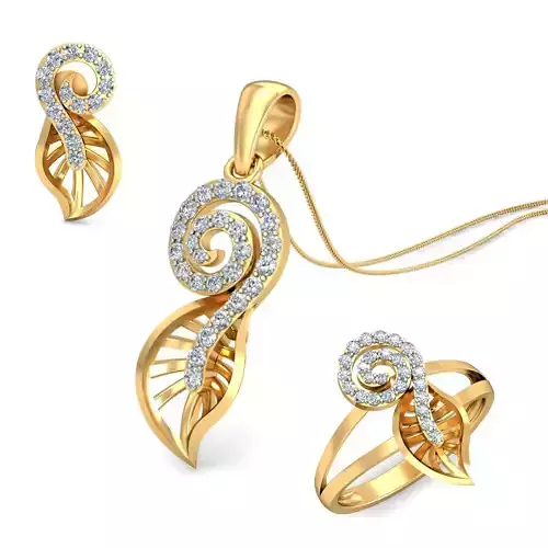 Women ring earrings pendant 3dm stl render detail 3D print model