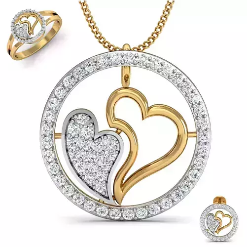 Women ring earrings pendant 3dm stl render detail 3D print model