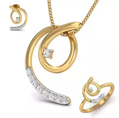 Women ring earrings pendant 3dm stl render detail 3D print model