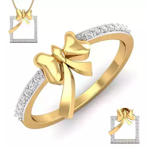 Women ring earrings pendant 3dm stl render detail 3D print model