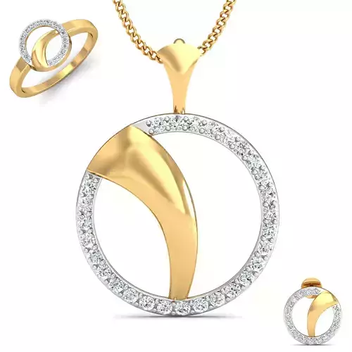 Women ring earrings pendant 3dm stl render detail 3D print model