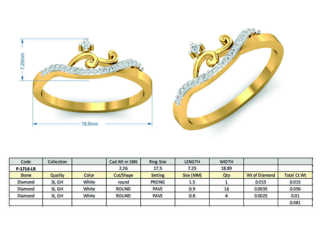 Women ring earrings pendant 3dm stl render detail 3D print model 3D print model_12