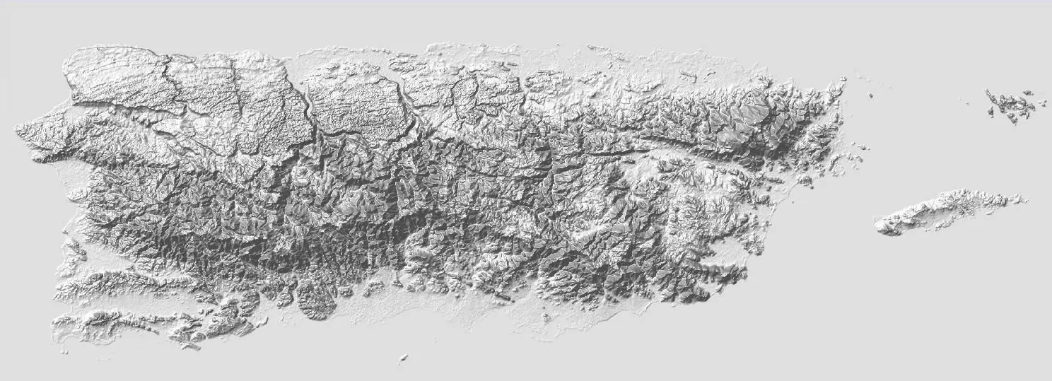 3D terrain topographic elevation model of Puerto Rico 3D model