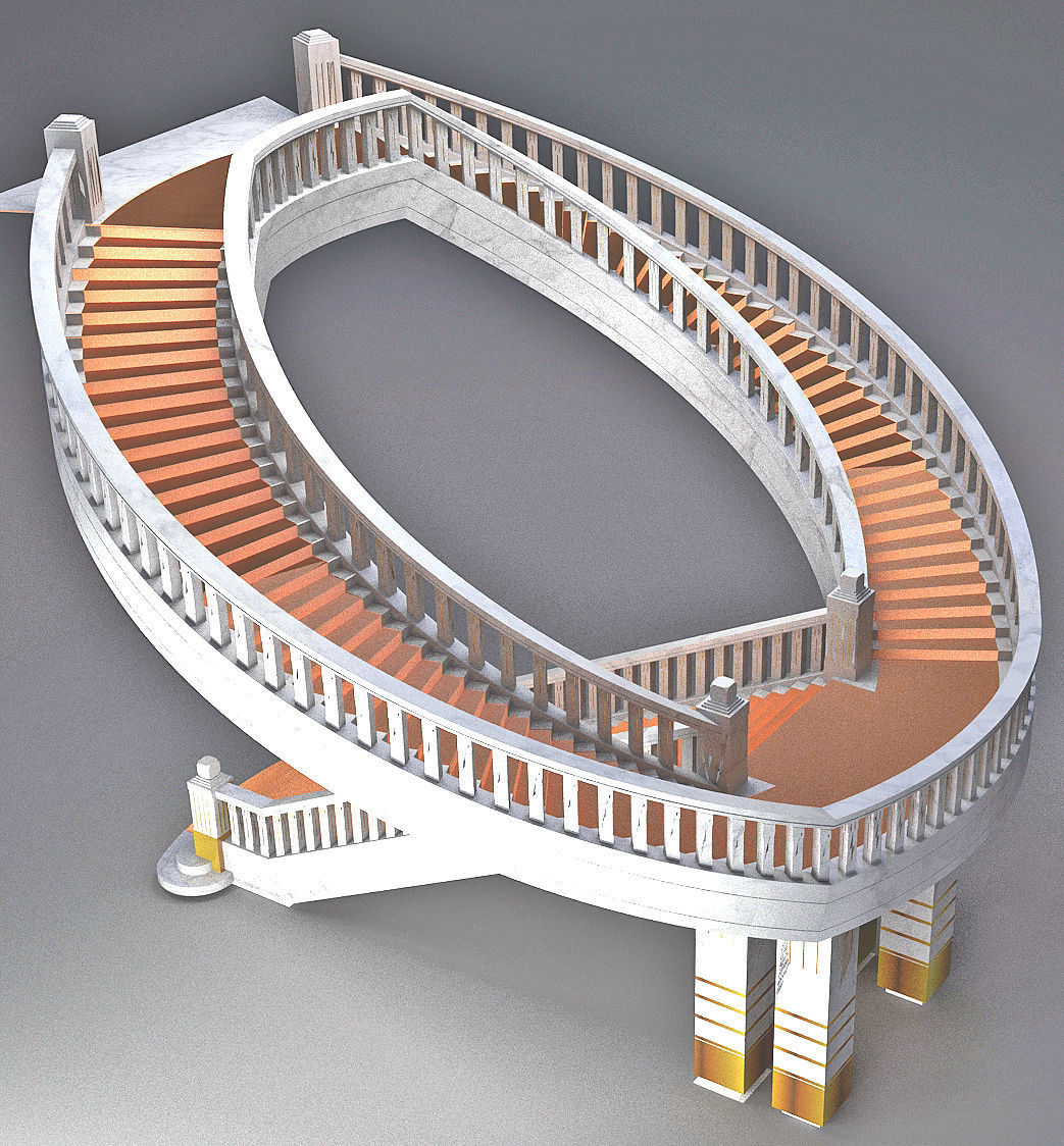 Helical Stairs 3D model_4