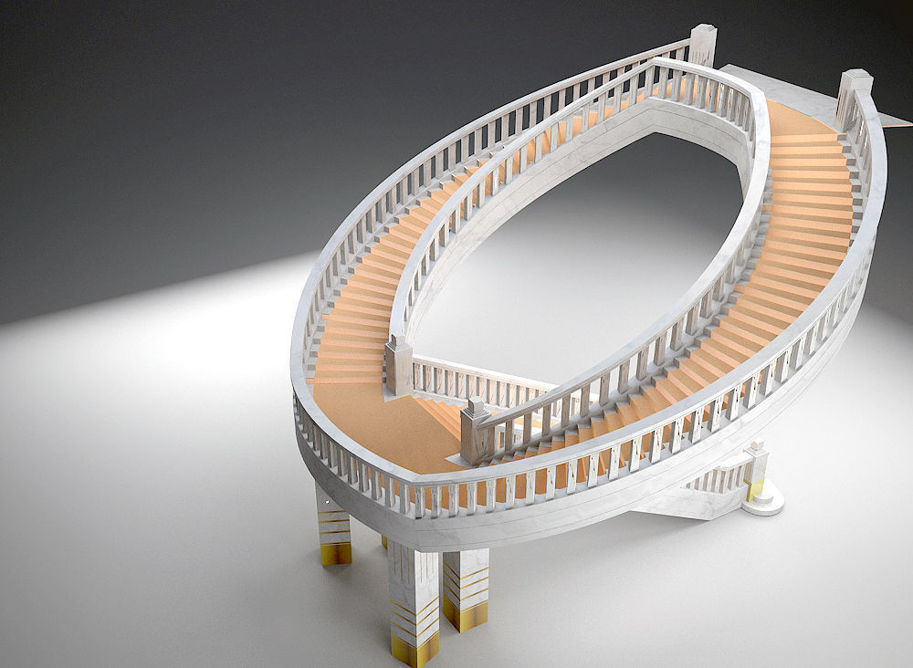 Helical Stairs 3D model_2