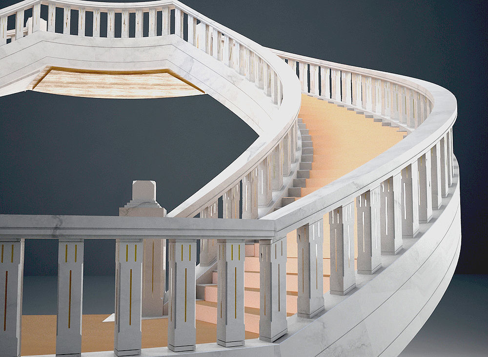 Helical Stairs 3D model_3