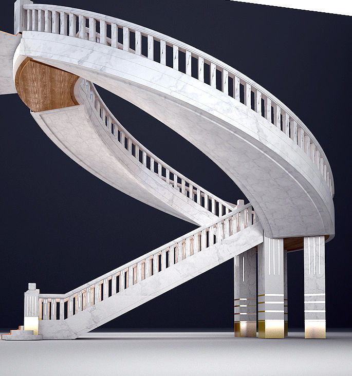 Helical Stairs 3D model_6