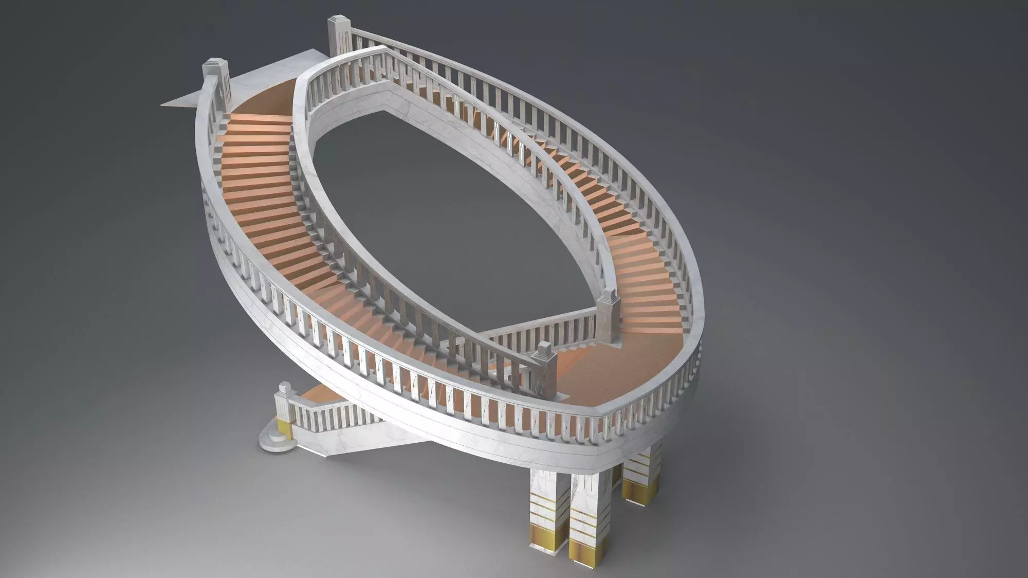 Helical Stairs 3D model_0
