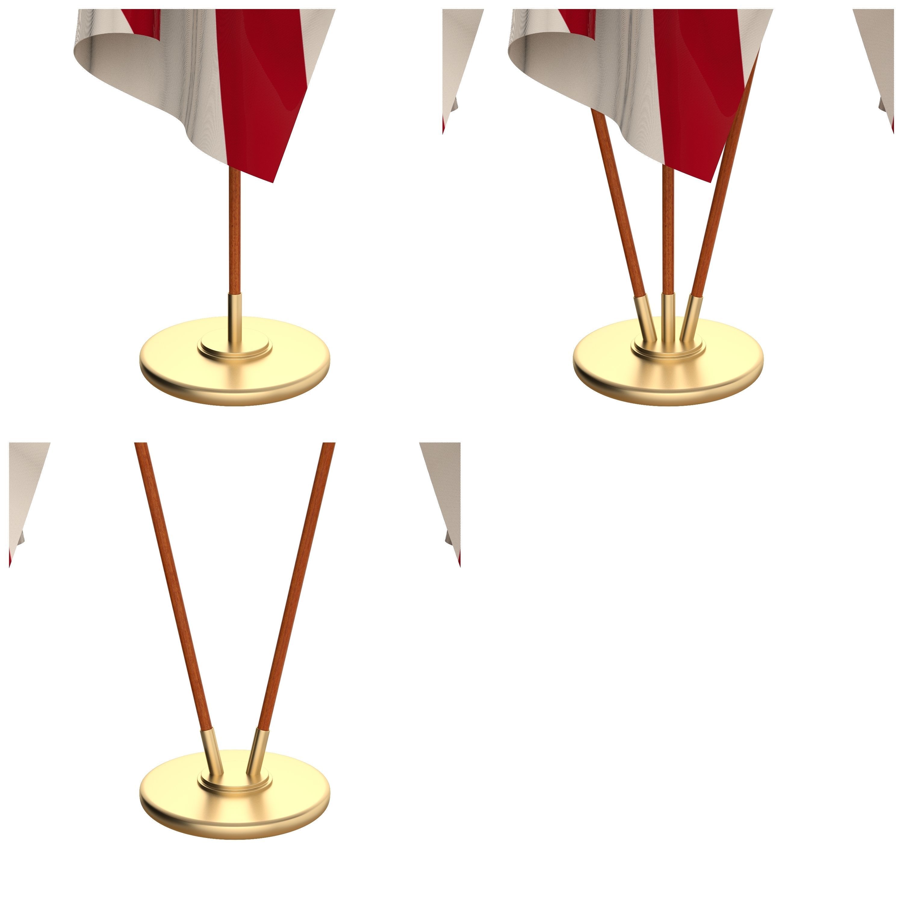 Alabama Flag Pack 3D model_2