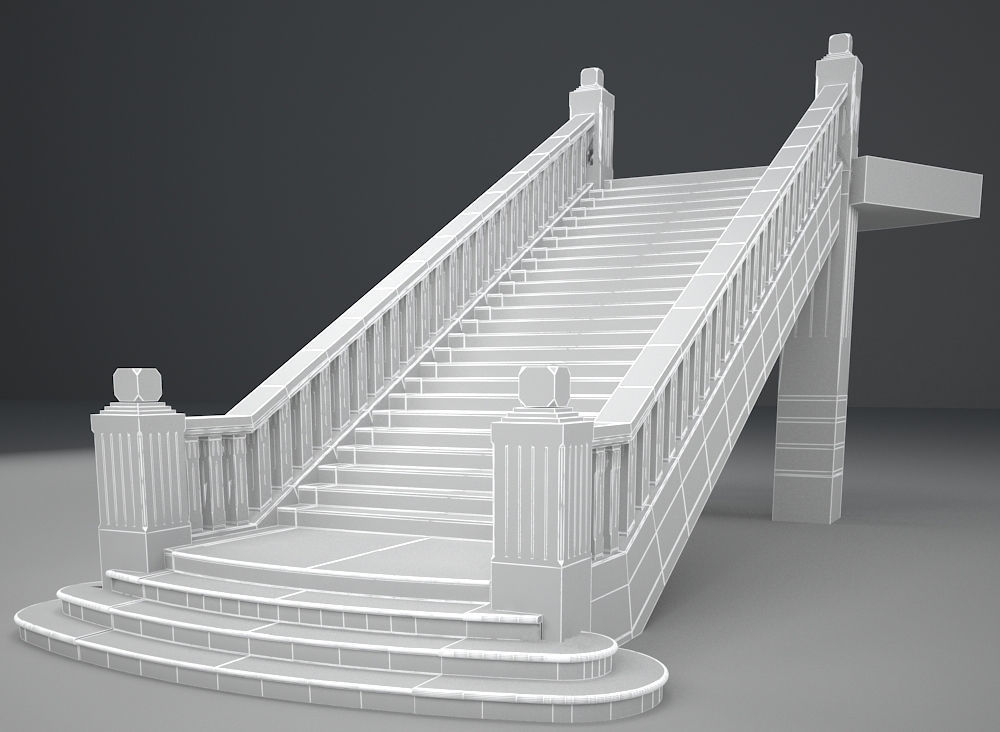 Stairs gold stairway 3D model_6