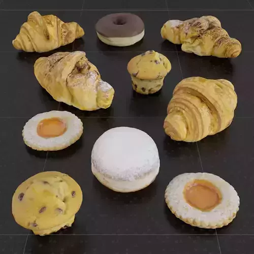Pastry Set 01 3D model