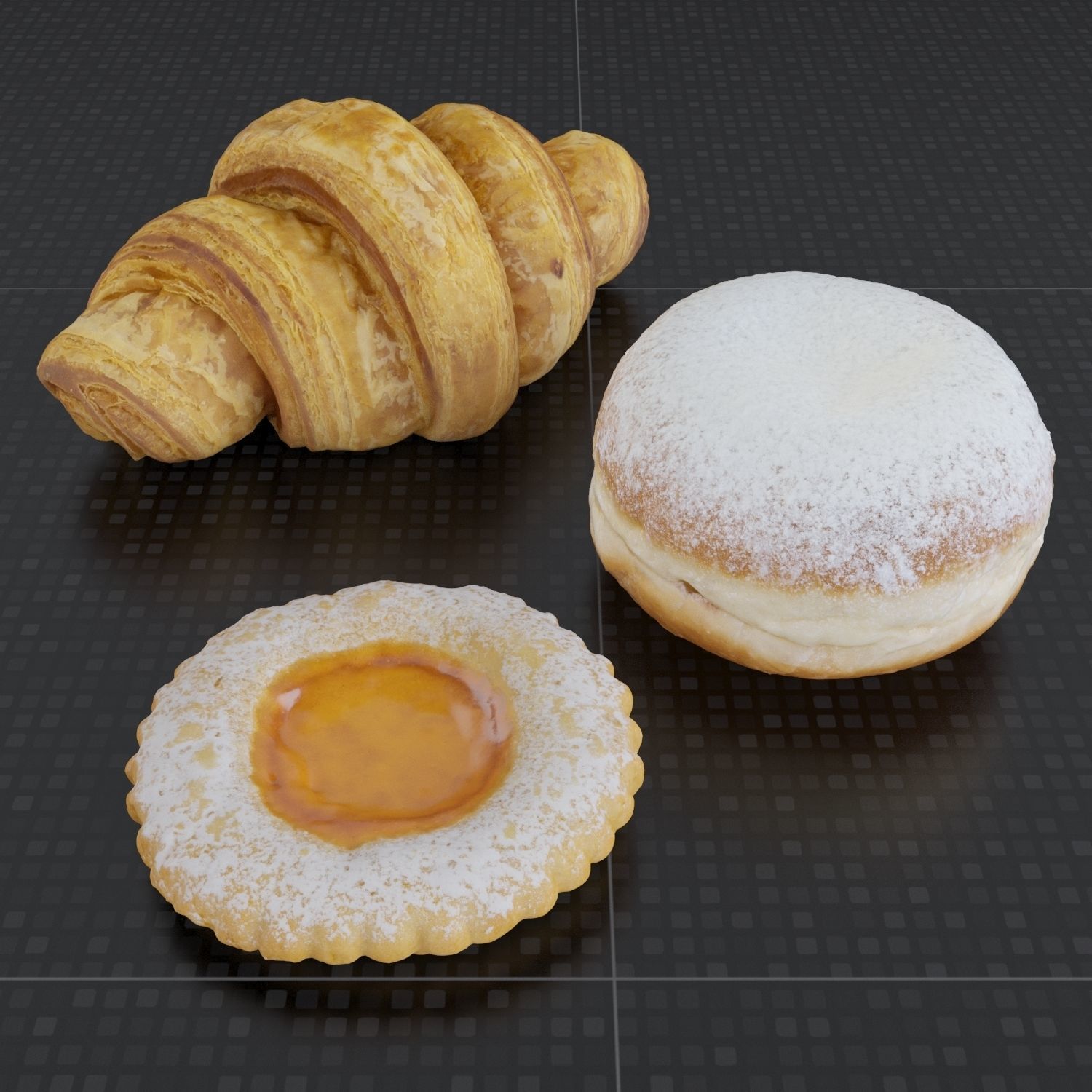Pastry Set 01 3D model_1