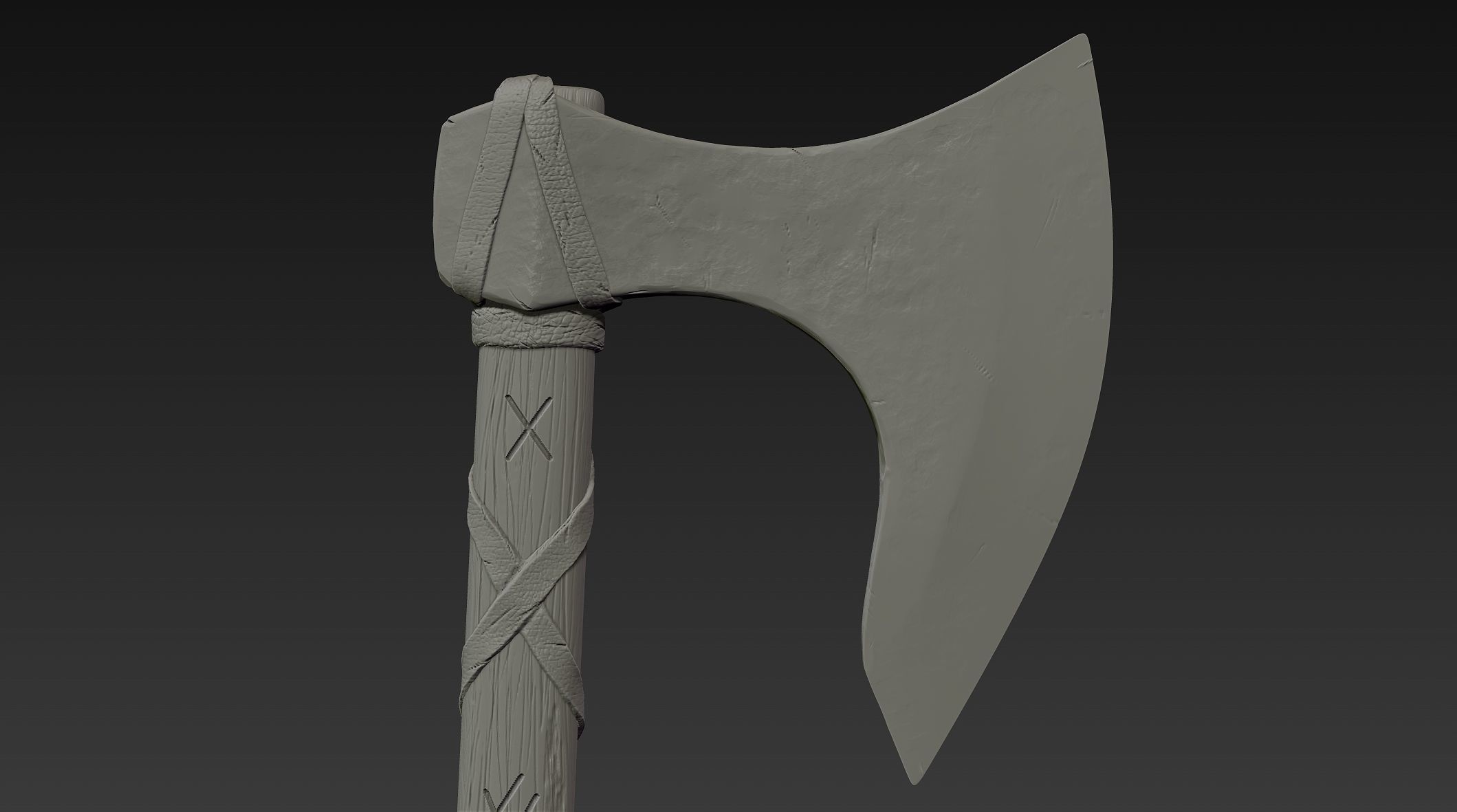 3d Print Ready Viking Axe 3D model_5