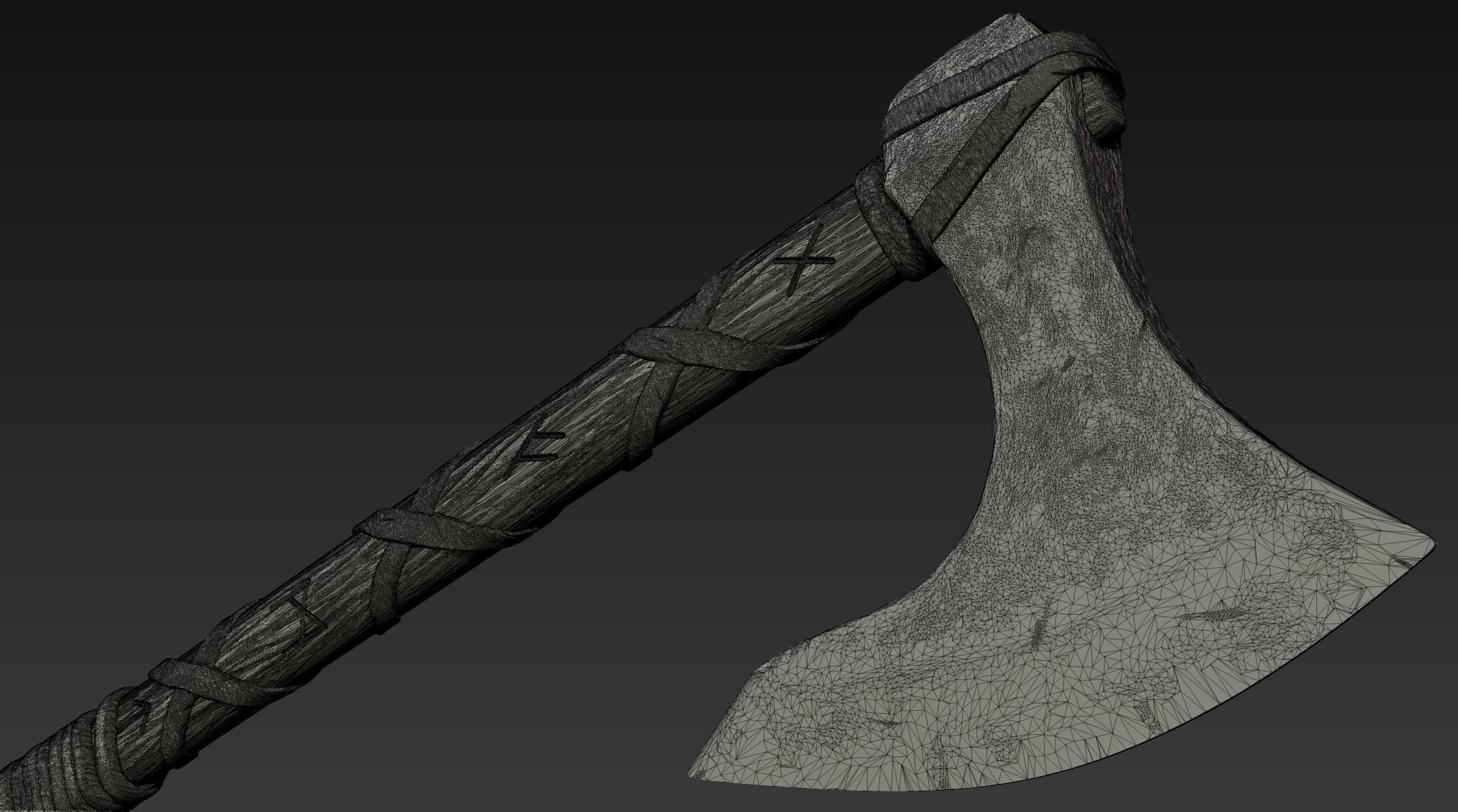 3d Print Ready Viking Axe 3D model_8
