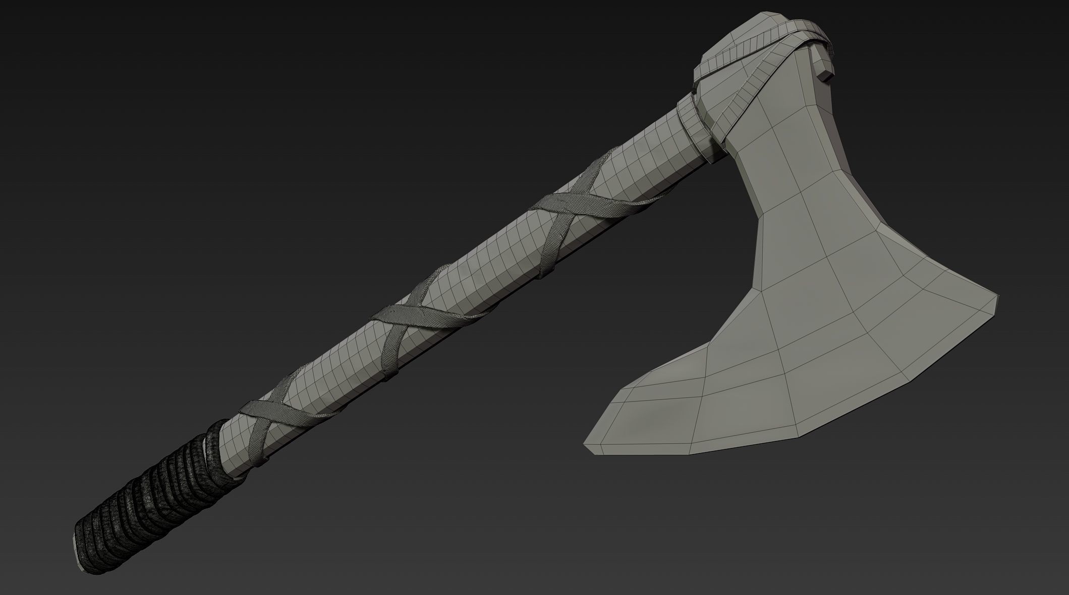 3d Print Ready Viking Axe 3D model_9