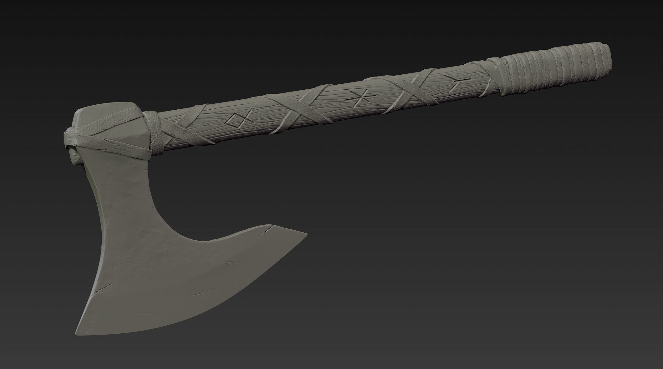 3d Print Ready Viking Axe 3D model_1