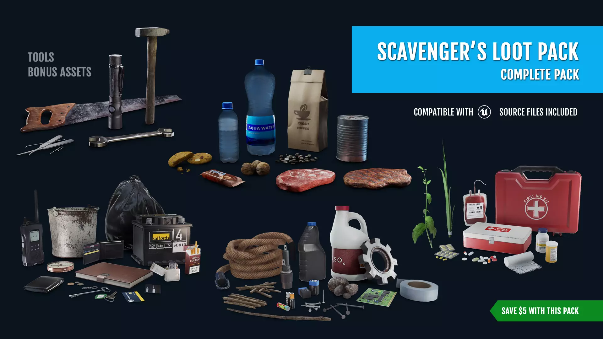 Scavengers Loot Pack - Complete Pack Low-poly 3D model_0