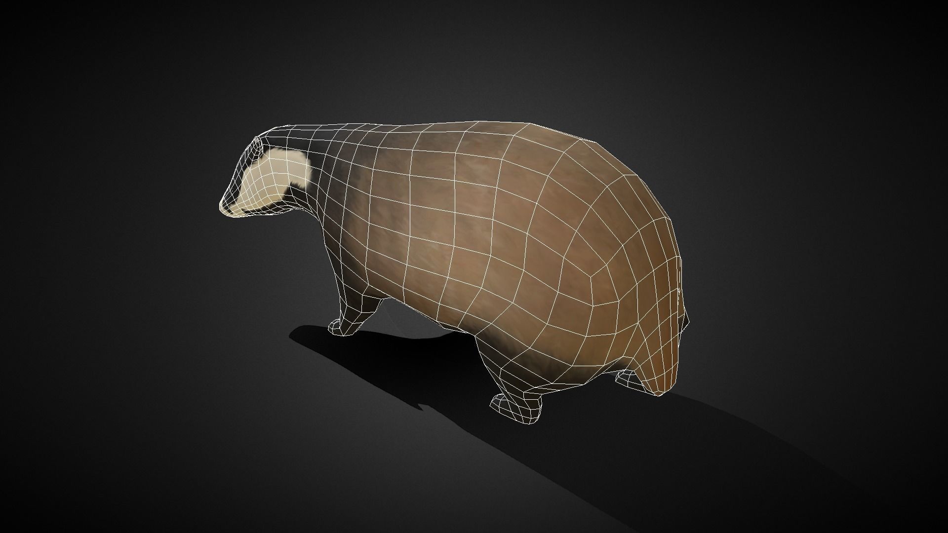 Low poly Honey Badger - Idle Animated Low-poly 3D model_6