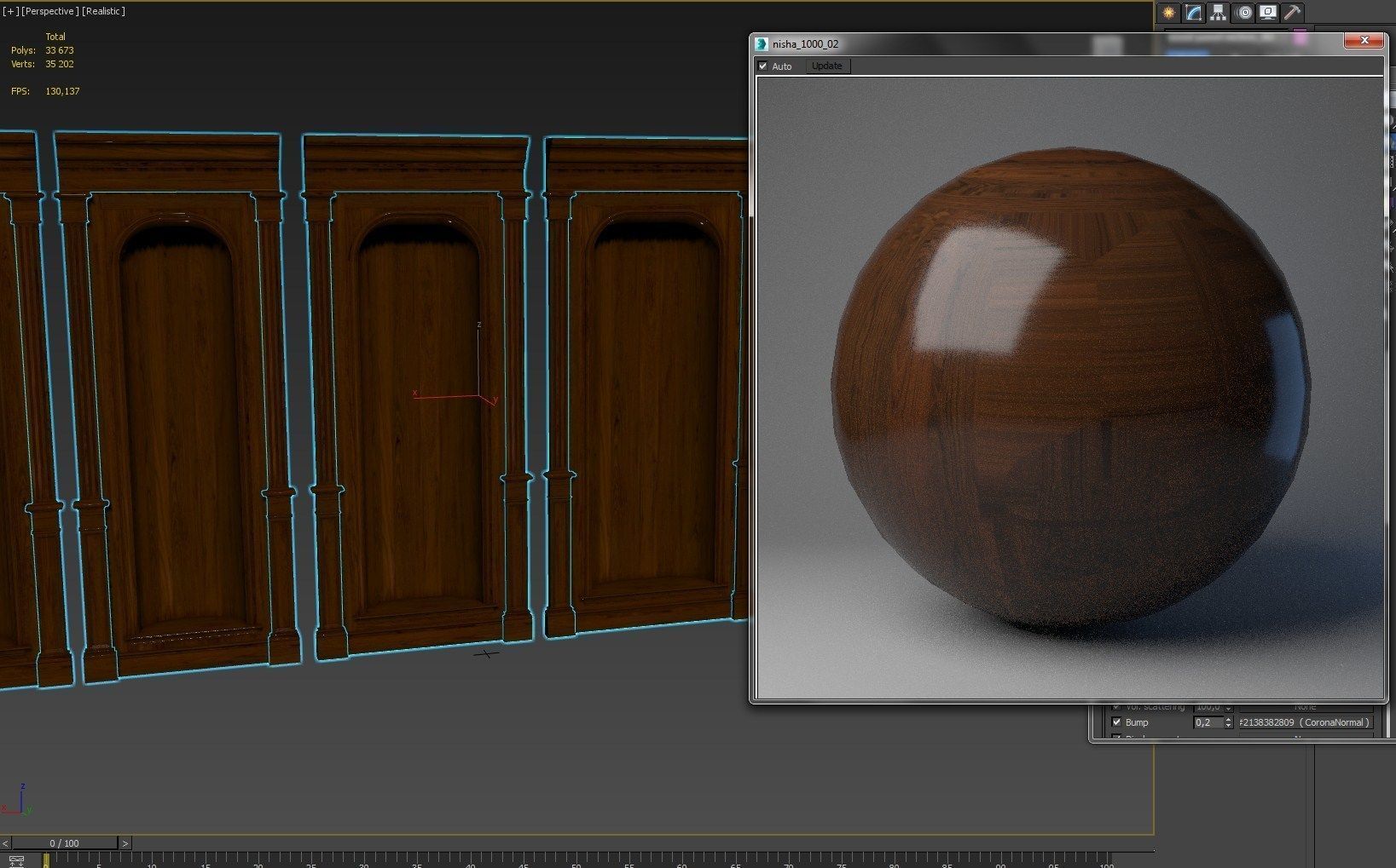 Wood panel niche 020 Low-poly 3D model_12