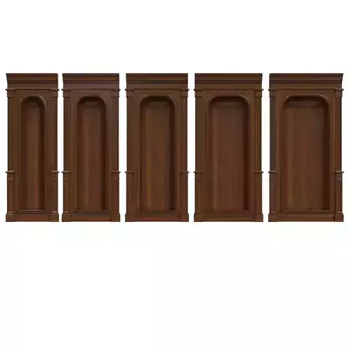 Wood panel niche 020 Low-poly 3D model