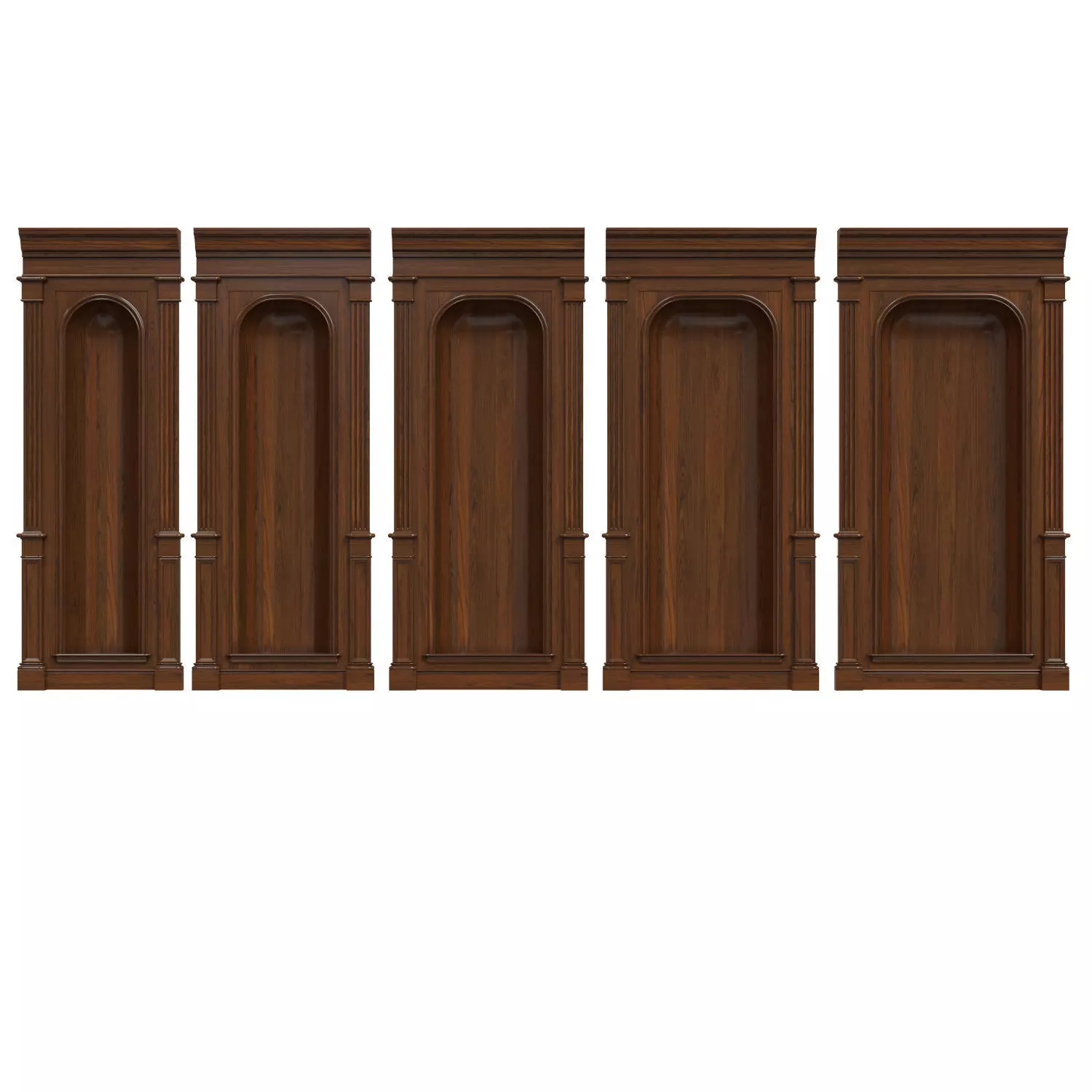 Wood panel niche 020 Low-poly 3D model_0