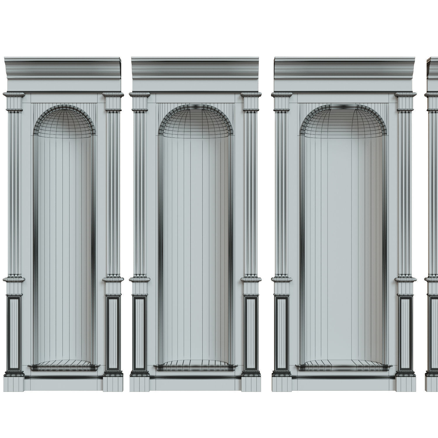 Wood panel niche 020 Low-poly 3D model_11