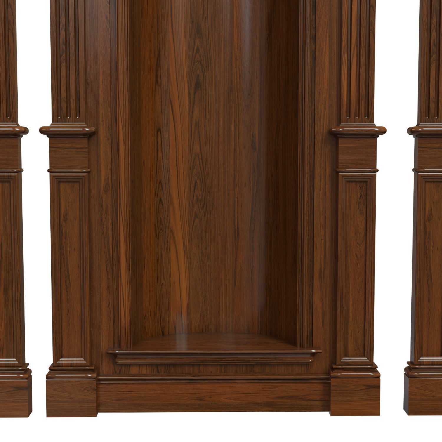 Wood panel niche 020 Low-poly 3D model_4