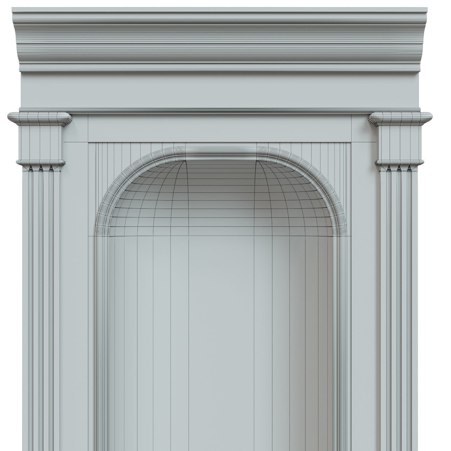 Wood panel niche 020 Low-poly 3D model_8