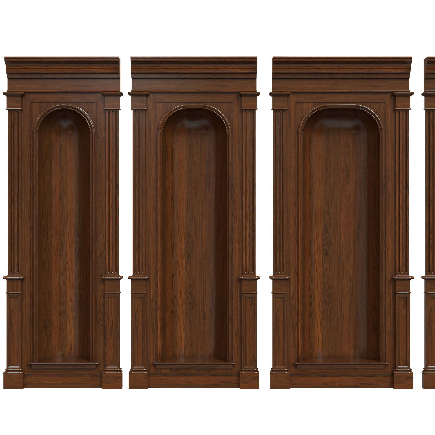 Wood panel niche 020 Low-poly 3D model_3