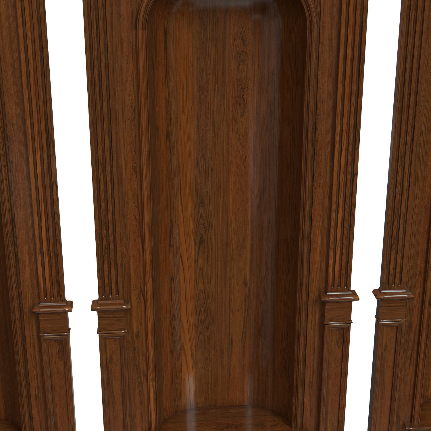 Wood panel niche 020 Low-poly 3D model_5