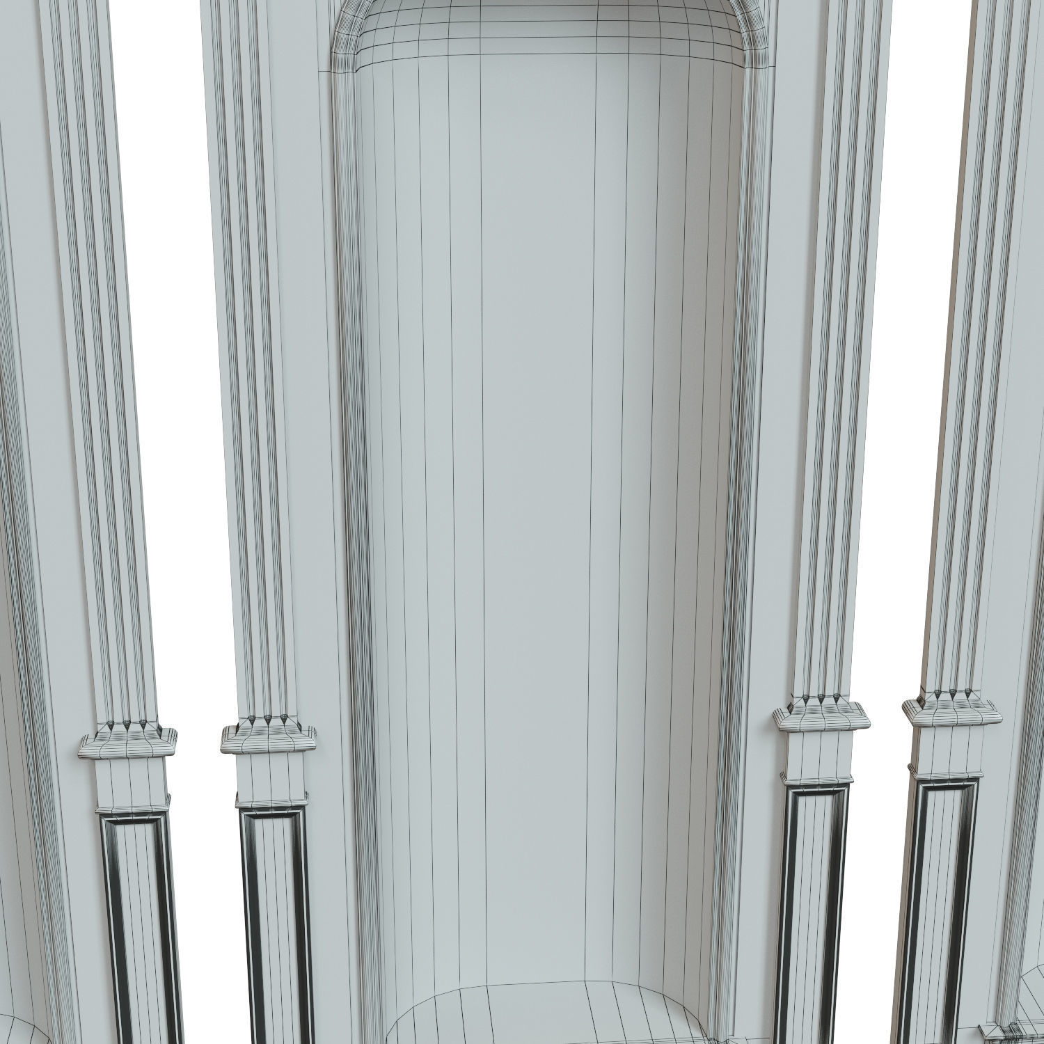Wood panel niche 020 Low-poly 3D model_9
