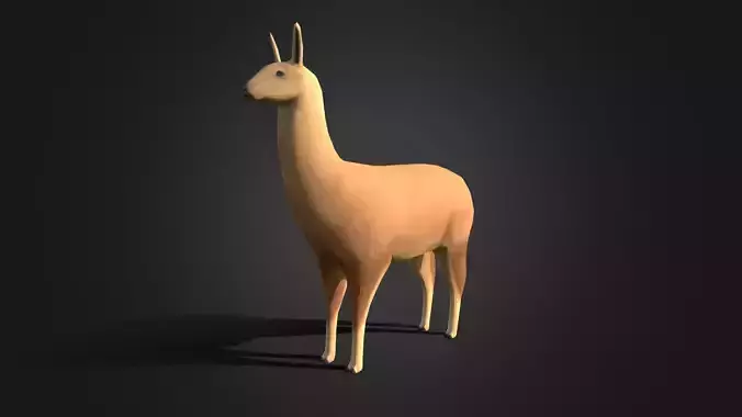 Low poly Llama - Idle Animated Low-poly 3D model