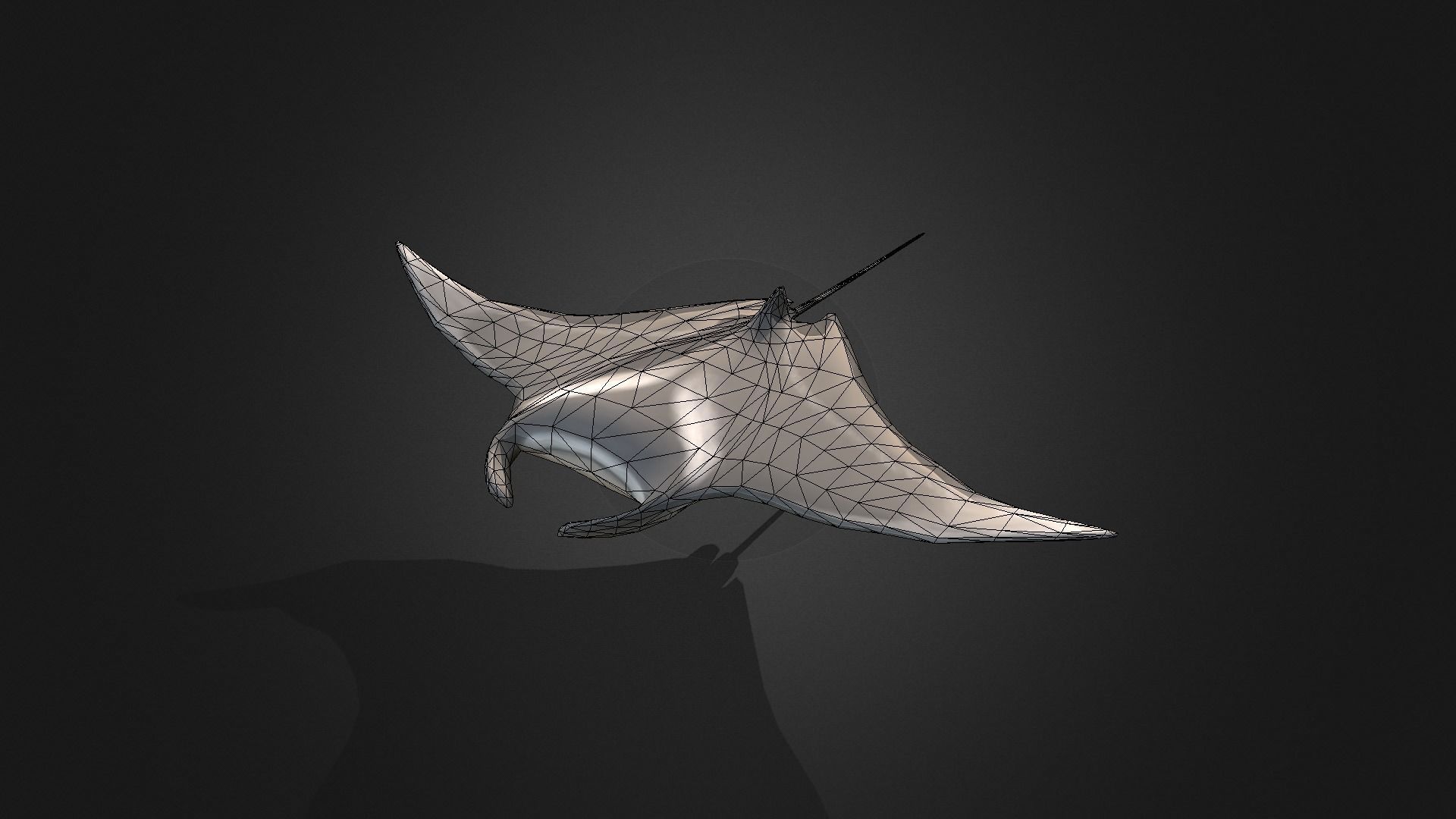 Low poly Manta Ray - Idle Animated Low-poly 3D model_2
