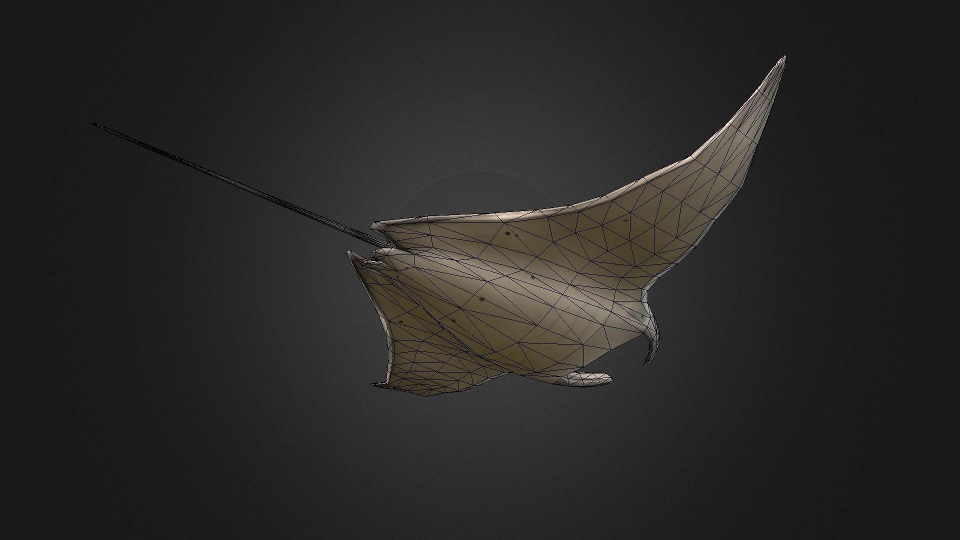 Low poly Manta Ray - Idle Animated Low-poly 3D model_10