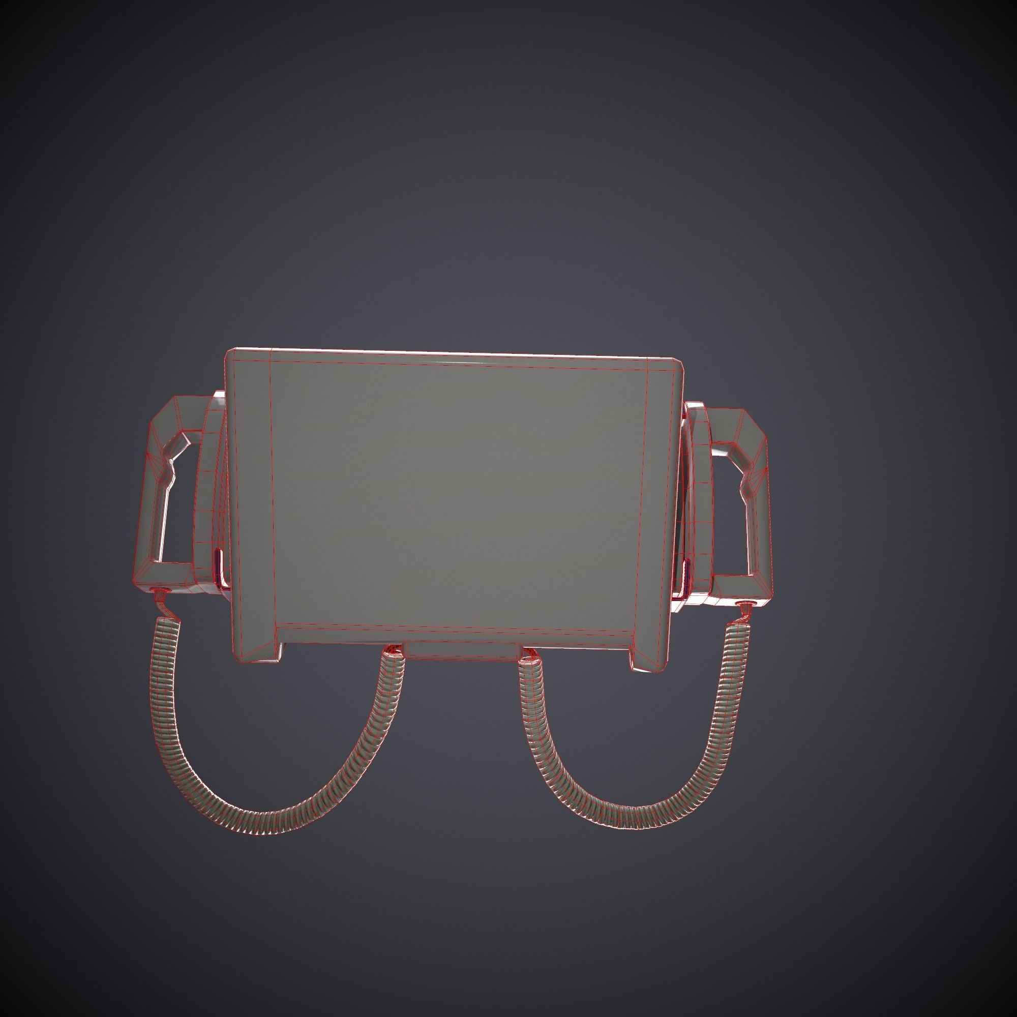 Low-poly Defibrillator ecg monitor - ecg monitor Low-poly 3D model_10