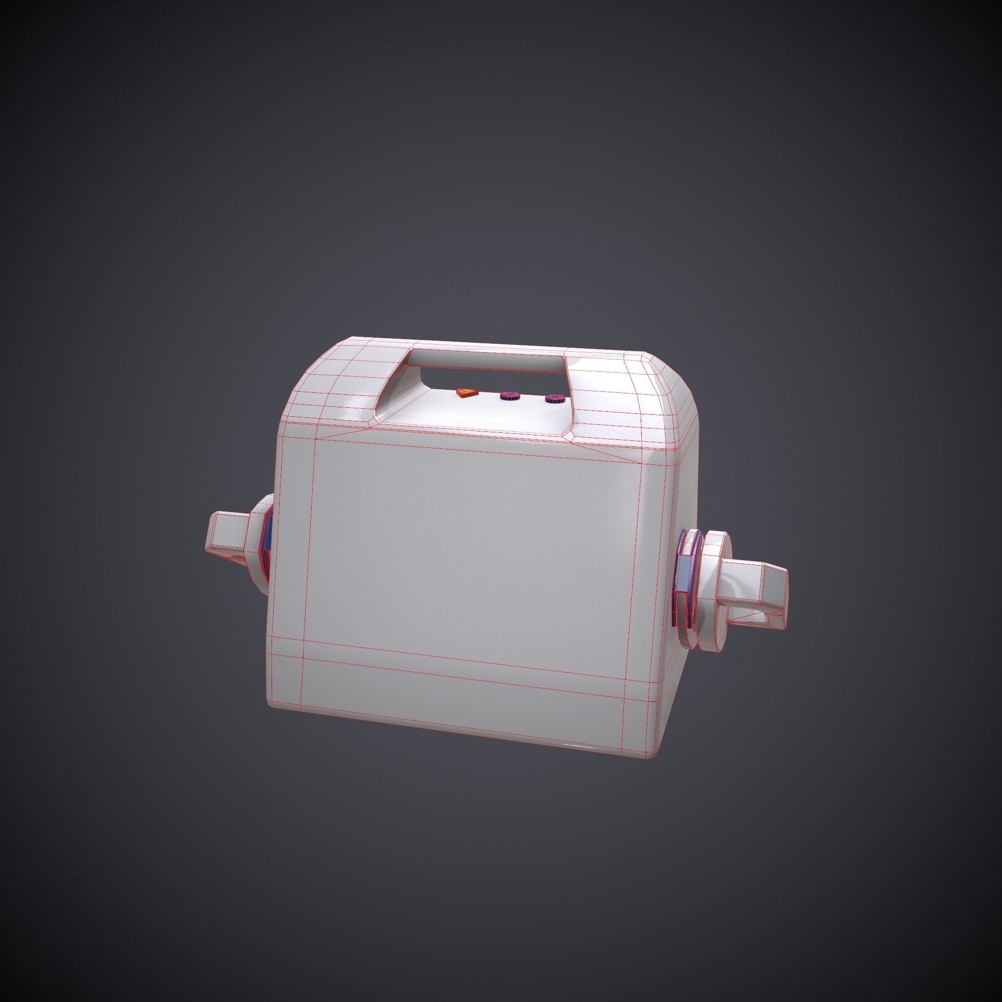 Low-poly Defibrillator ecg monitor - ecg monitor Low-poly 3D model_8
