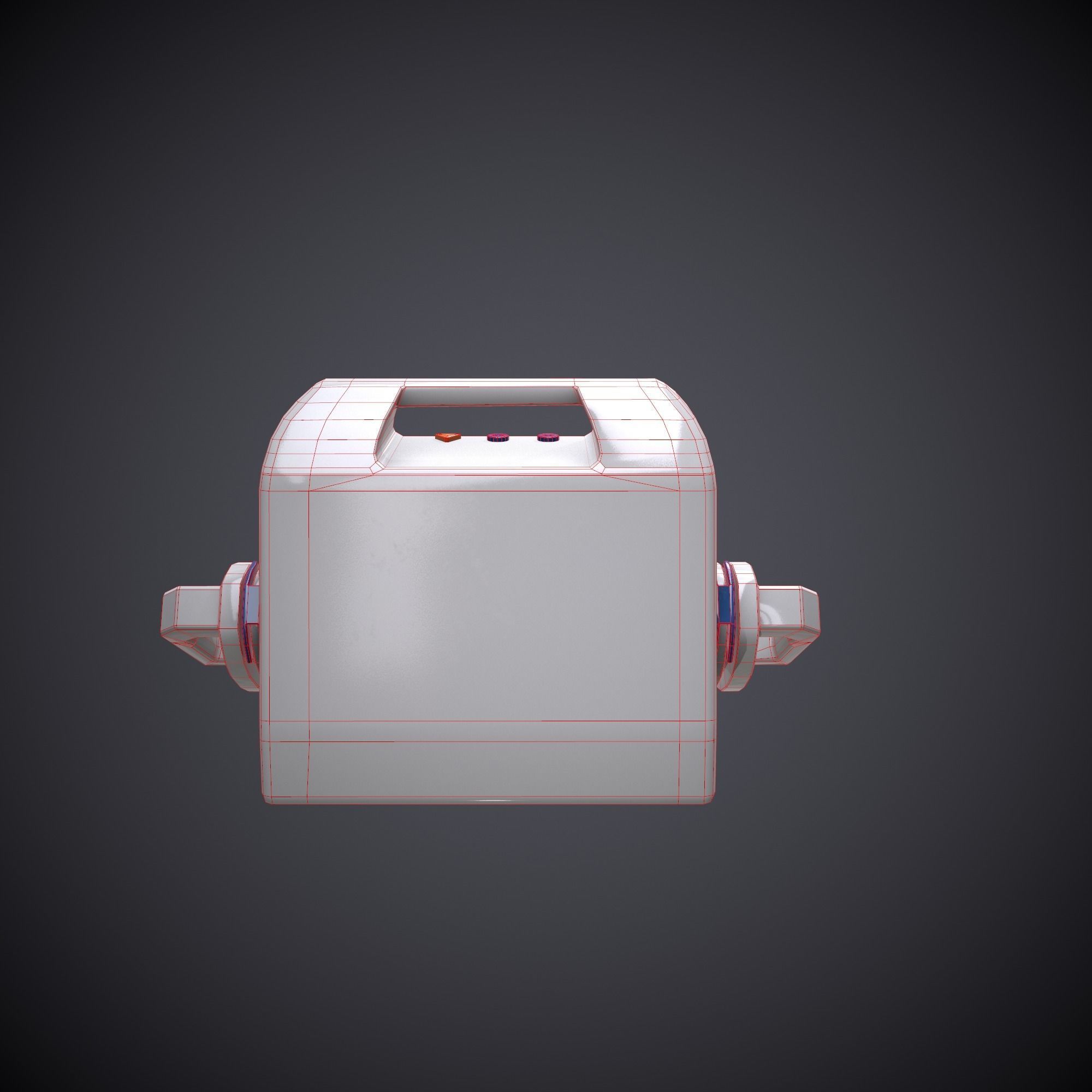 Low-poly Defibrillator ecg monitor - ecg monitor Low-poly 3D model_9