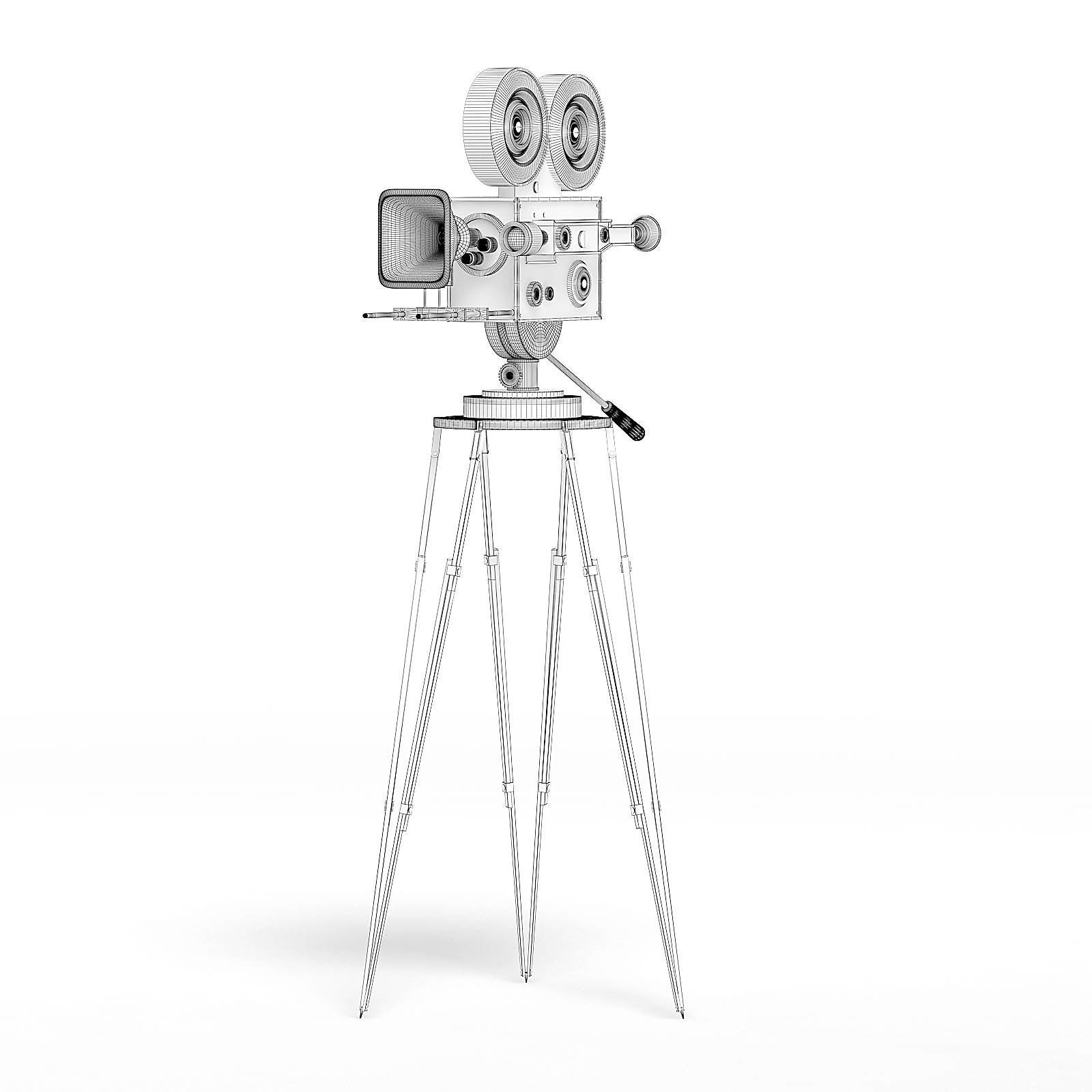 Vintage Movie Camera 3D Model 3D model_1