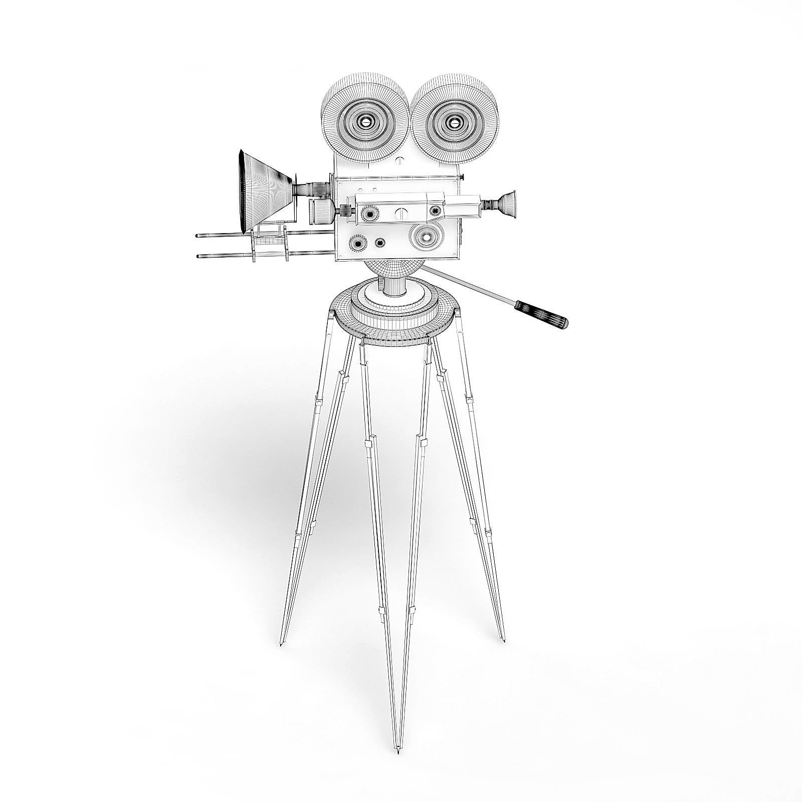 Vintage Movie Camera 3D Model 3D model_5