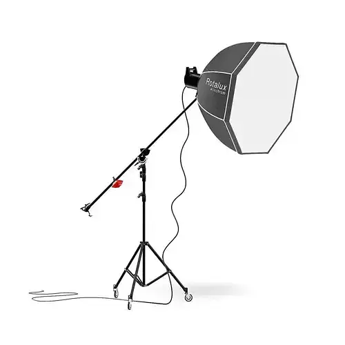 Studio Boom Arm with Softbox 3D Model 3D model