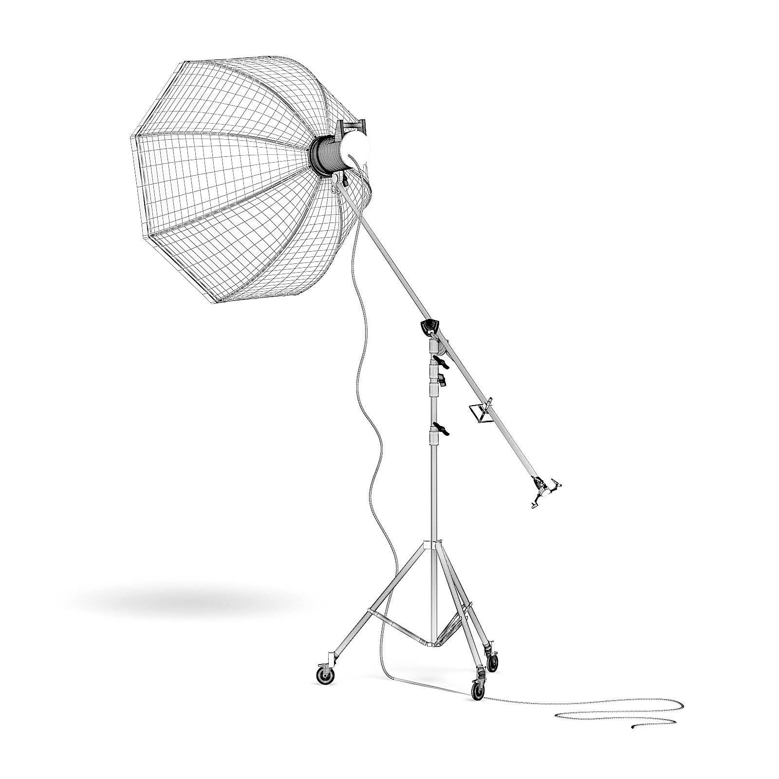Studio Boom Arm with Softbox 3D Model 3D model_3