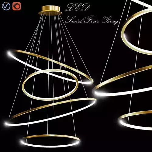 LED Swirl Four Ring 3D model