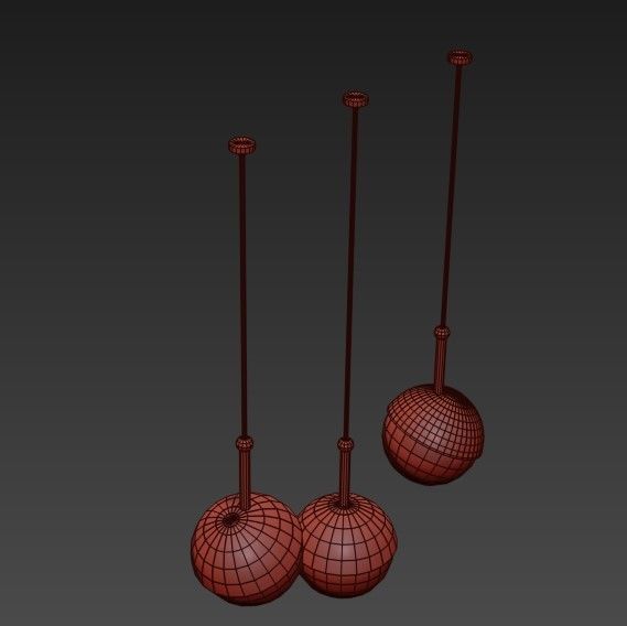 Golden ball 3D model_1