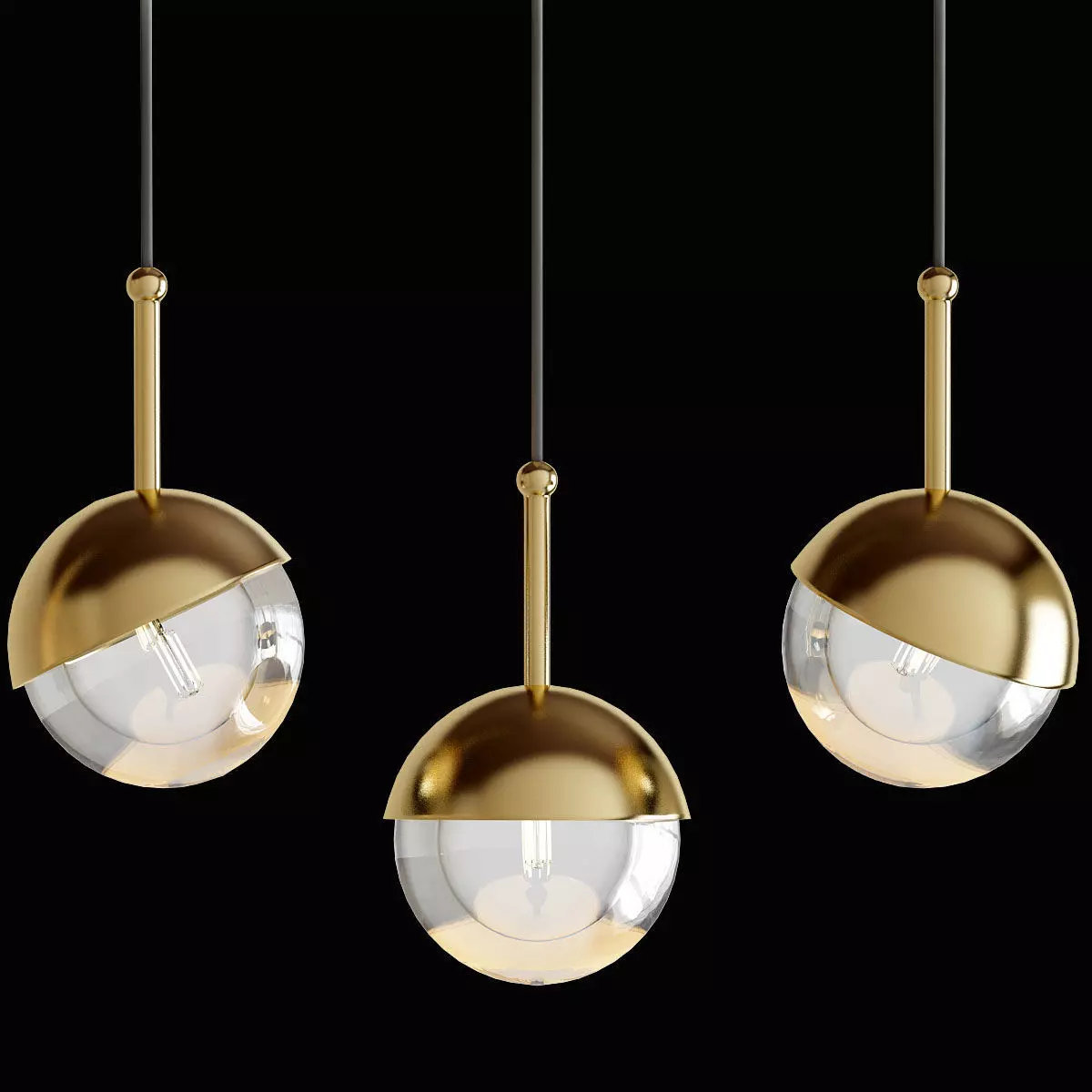 Golden ball 3D model_0